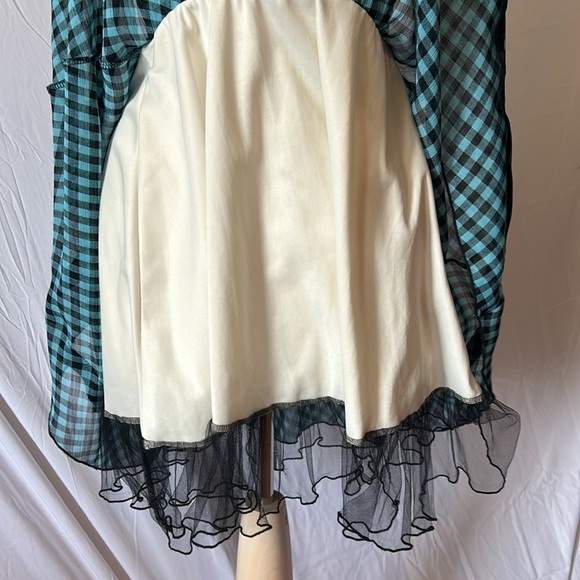 Junior Party Dress Mini Skirt with Ruffles Rouche Tulle Ribbon Junior Size L - Picture 4 of 8